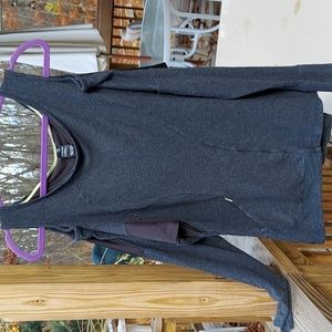 MPG Cold Shoulder cut-out Grey Activewear L/S Shirt Top Sz L